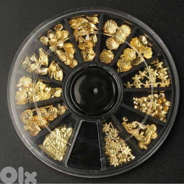 Beautiful gold ocean nails decoration wheel 2