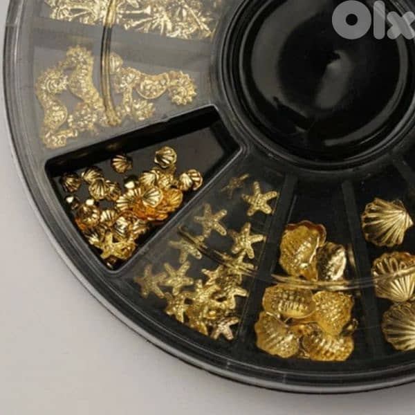 Beautiful gold ocean nails decoration wheel 6