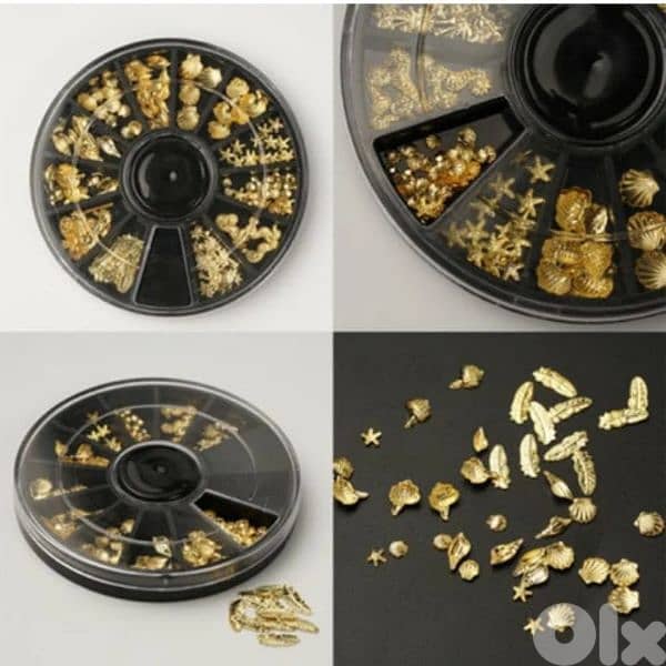 Beautiful gold ocean nails decoration wheel 7