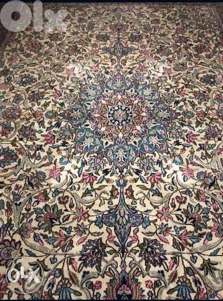 سجادة عجمية كرمان مميزة جدا تصنيع رشيد فروخي صناعة يدوية شبه جديدة 0
