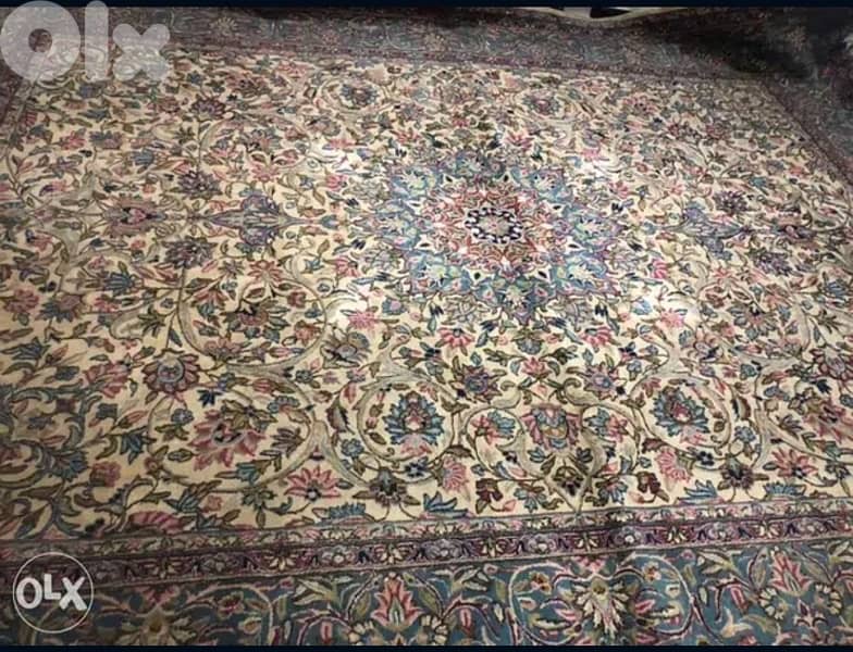 سجادة عجمية كرمان مميزة جدا تصنيع رشيد فروخي صناعة يدوية شبه جديدة 1