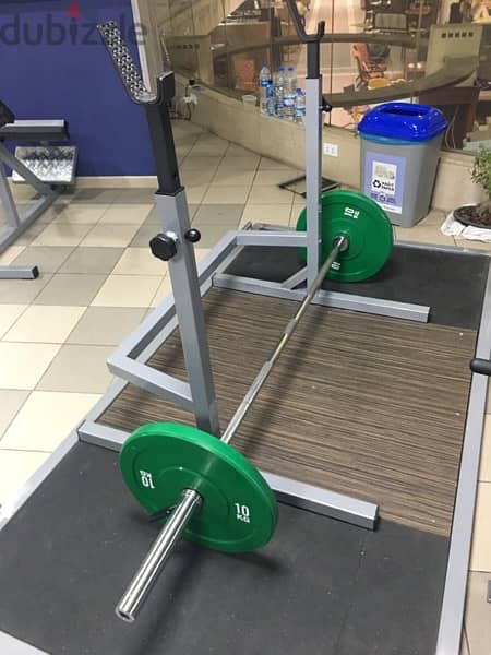 bench & squat rack heavy duty like new for home and gym used 1