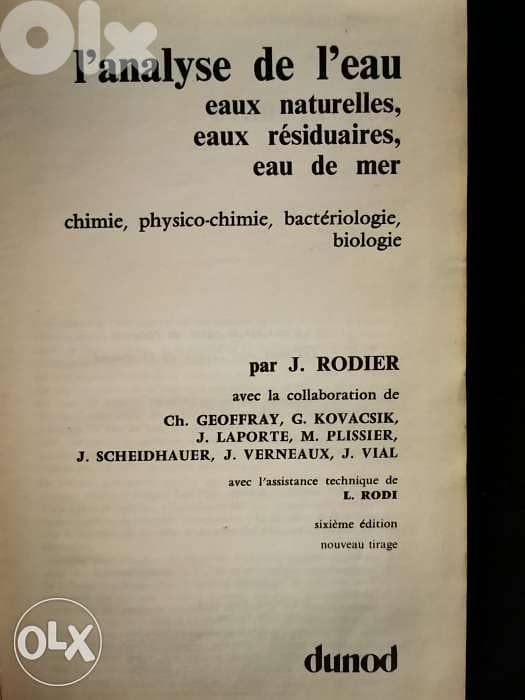 l'analyse de l'eau jean rodier 1