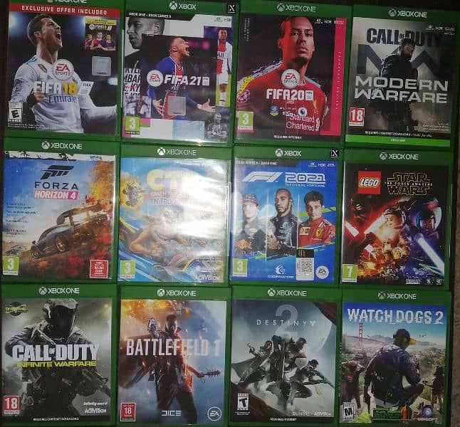 CD used of Xbox One formula w fifa 21 w Lego star wars w destiny 2