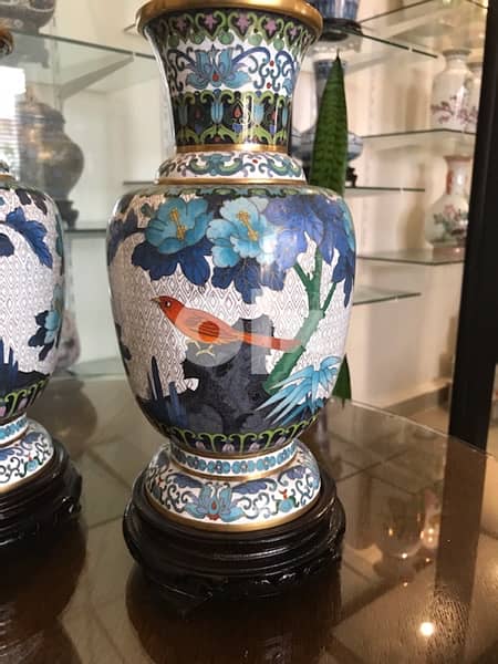 ANTIQUE CLOISONNE VASES 3