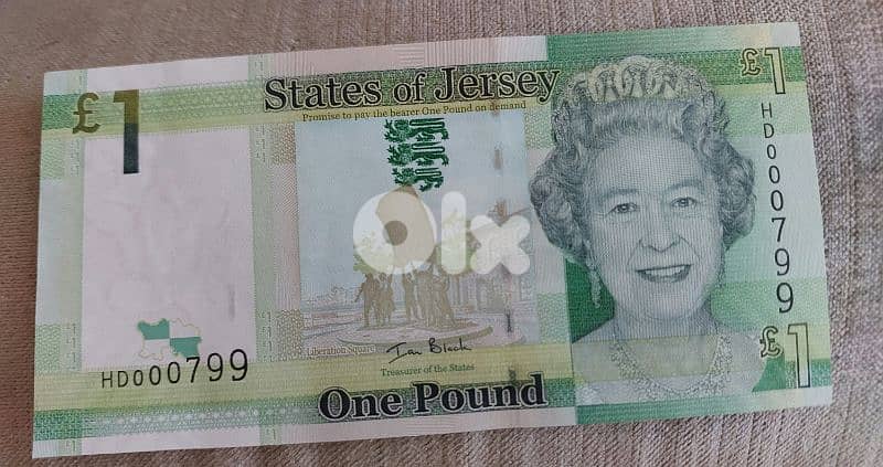 State of Jersey Memorial Banknote UNC with special # 799 0