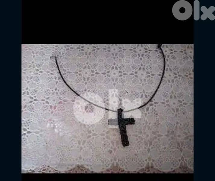 necklace cross pearl or rope hand made 2