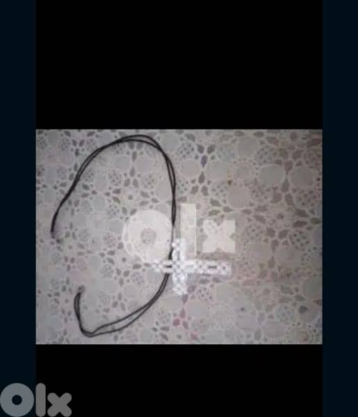 necklace cross pearl or rope hand made 4