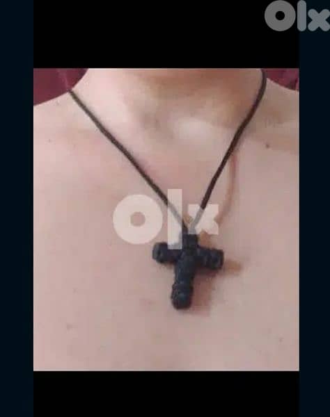 necklace cross pearl or rope hand made 6