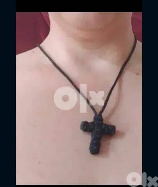 necklace cross pearl or rope hand made 10