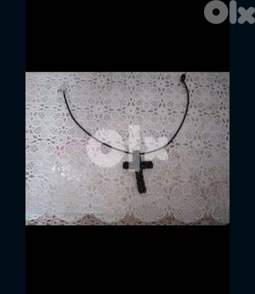 necklace cross pearl or rope hand made 12