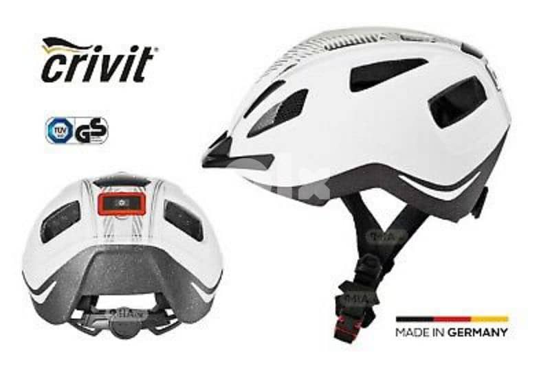 CRIVIT Bike Helmet Size L / XL: 59-64 cm with rear red light Black 5