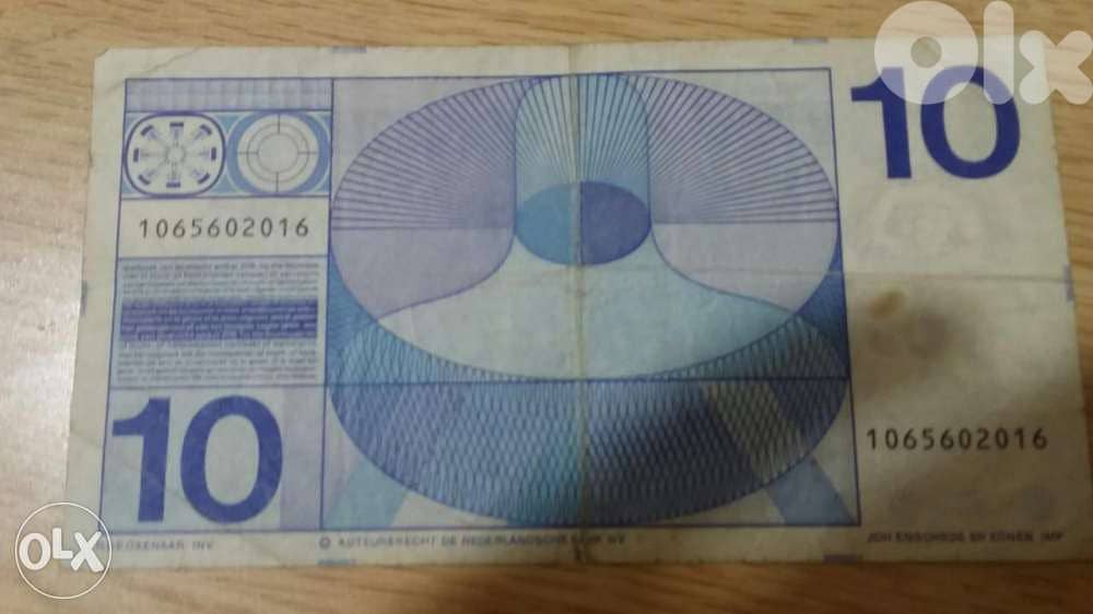 Netherlands Memorial Tein Guldien Banknote year 1968 عملة هولندية ورق 1