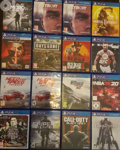 Giant collection of Ps4 used games in leb w Minecraft w gta sale only
