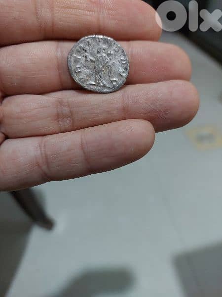 Ancient Valerian & his  son Gallienius silvered Billion coin year 254 1