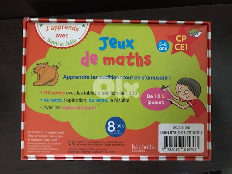 jeux educatifs de maths Librairie Antoine 5-8 years 1