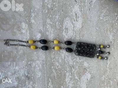 Authentic necklace & Faux pearl earrings