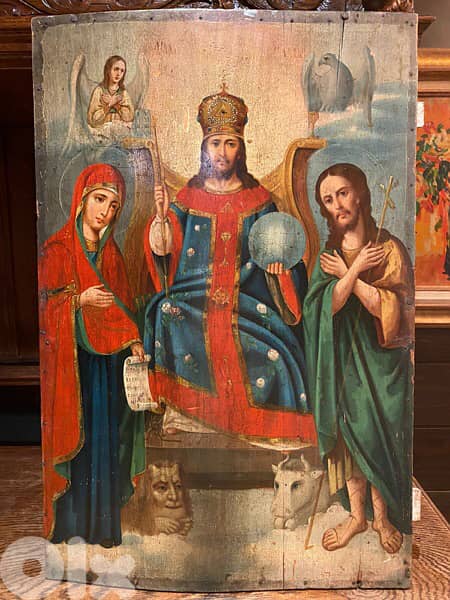rare antique mid 19th century church icon king of glory 1