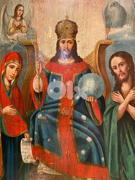 rare antique mid 19th century church icon king of glory 6