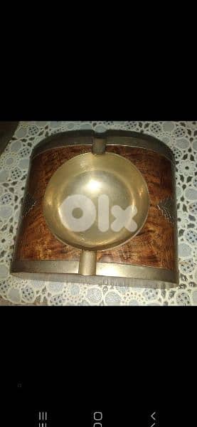vintage Ashtrey wood and copper 3