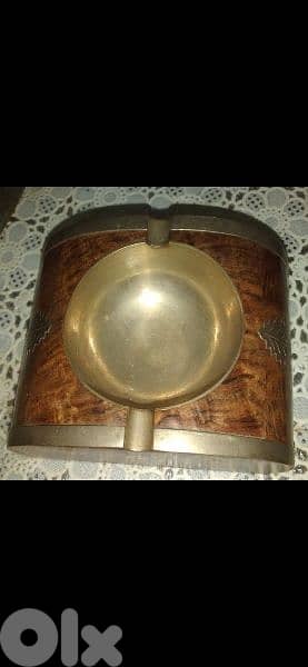 vintage Ashtrey wood and copper 4