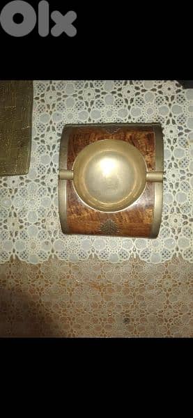 vintage Ashtrey wood and copper 5
