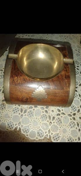 vintage Ashtrey wood and copper 6