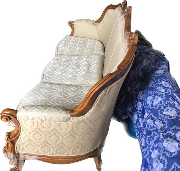 one big and 4 small armchairs good wood. 1