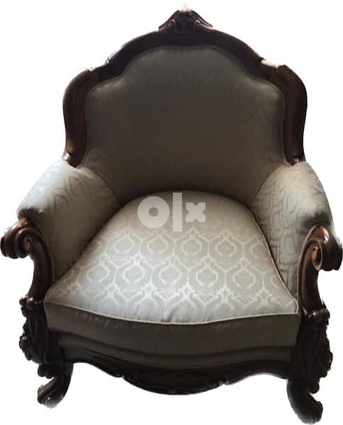 one big and 4 small armchairs good wood. 2