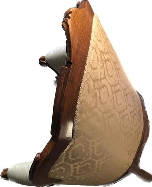 one big and 4 small armchairs good wood. 3