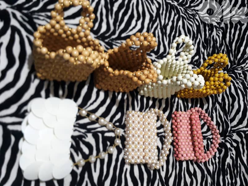 Bag of beads beige 6