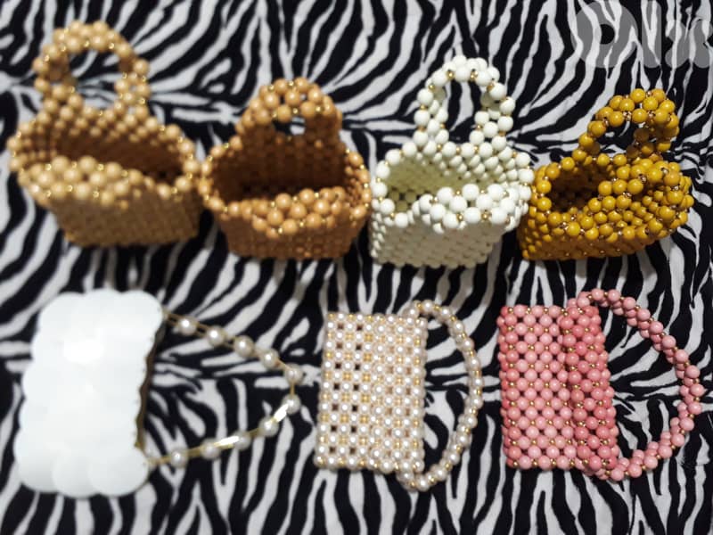 Bag of beads beige 7