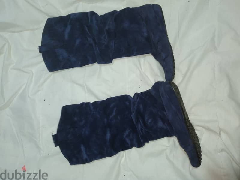 blue flat boots suede 38.39 bas 1