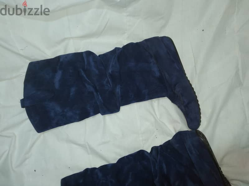 blue flat boots suede 38.39 bas 2