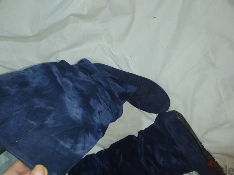 blue flat boots suede 38.39 bas 3