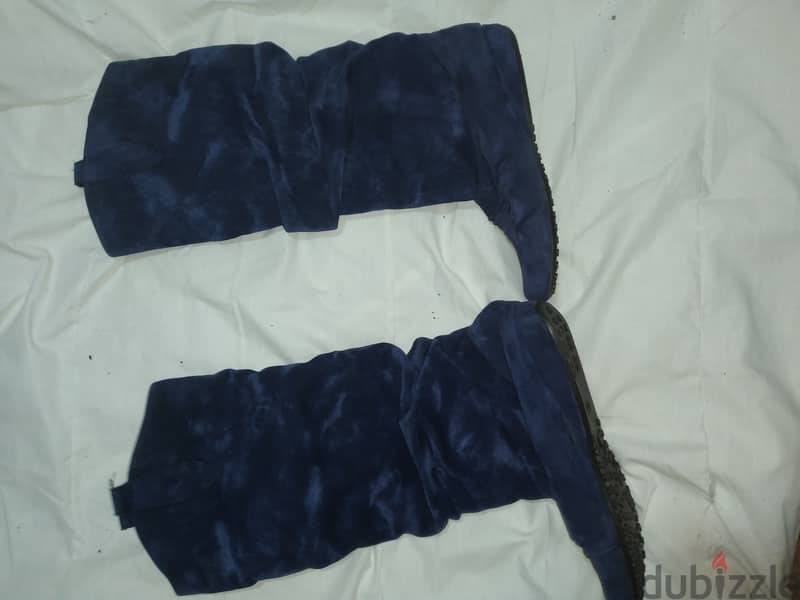 blue flat boots suede 38.39 bas 4