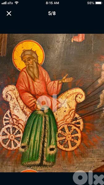 super rare 18th century greeck icon st Elia 6