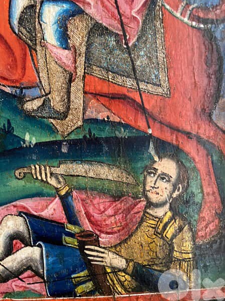 antique rare 19th century greeck icon st Dimitrios 1