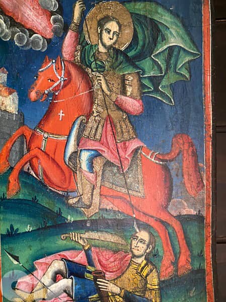 antique rare 19th century greeck icon st Dimitrios 2