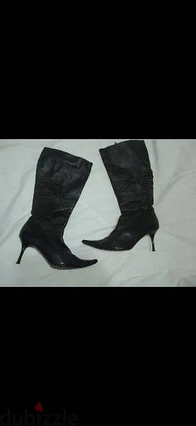 medium heels real leather boots size 39 used once 1