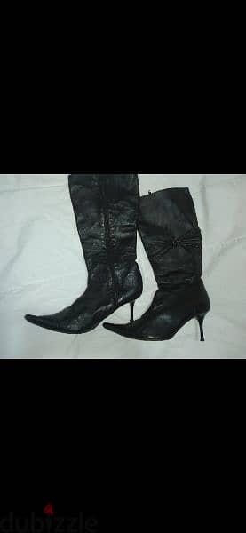 medium heels real leather boots size 39 used once 2