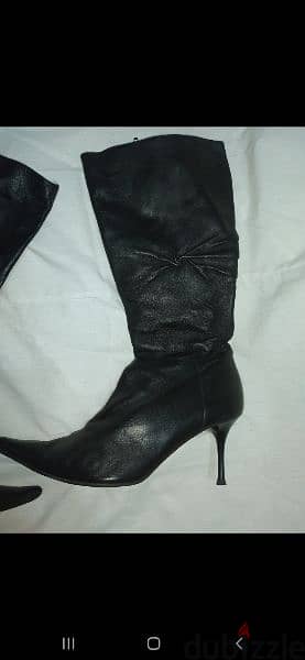 medium heels real leather boots size 39 used once 3