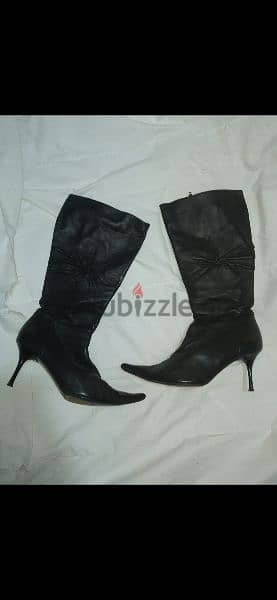 medium heels real leather boots size 39 used once 4