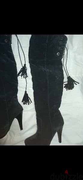 thigh boots high heels navy colour suede size 39 4