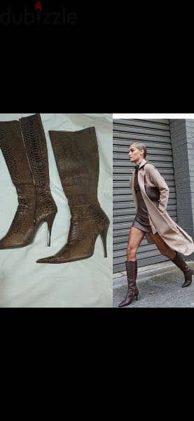 real serpent leather brown size 39 used once 1