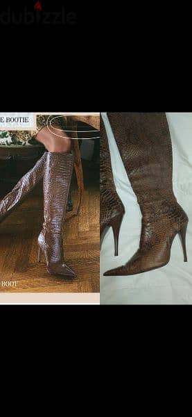 real serpent leather brown size 39 used once 2