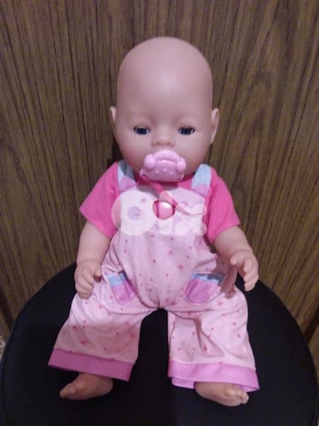 BABY BORN EMMA ZAPF Great girl toy+her own PACIFIER 42Cm DRINKS &PIN 0