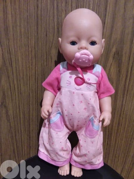 BABY BORN EMMA ZAPF Great girl toy+her own PACIFIER 42Cm DRINKS &PIN 4