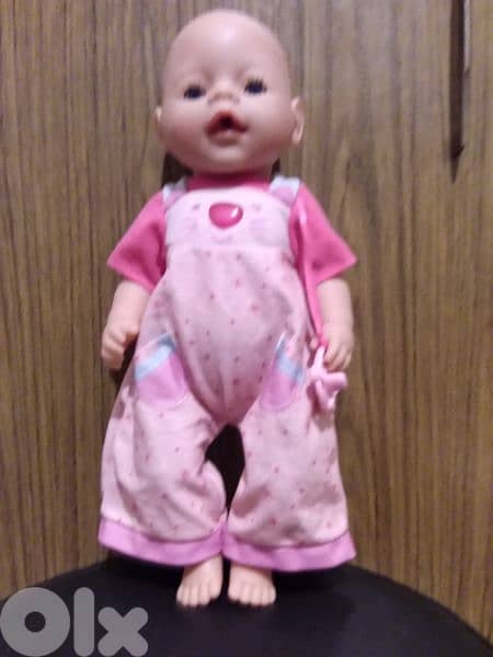 BABY BORN EMMA ZAPF Great girl toy+her own PACIFIER 42Cm DRINKS &PIN 1