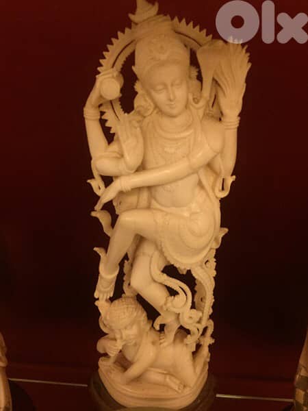 antique early 20th century Indian carved statue 0